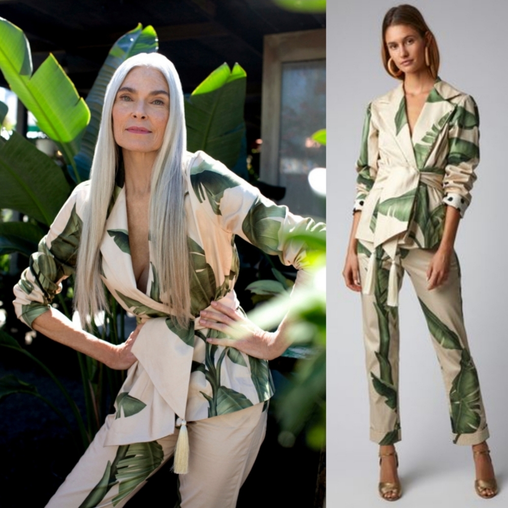 Johanna Ortiz Resort 2019 Collection Tropical Print Pant Suit  Set 3 Pieces